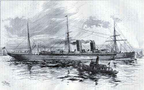 Painting of the RMS Etruria from the Cunard Line 1887.