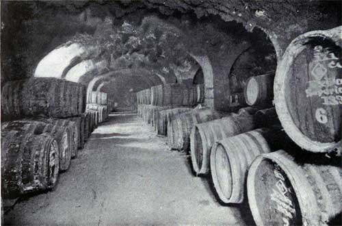 Wine Vaults, London Docks.  Capacity Over 8 Million Gallons