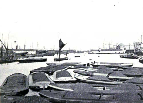 Royal Victoria Dock, London. View from the Western End.