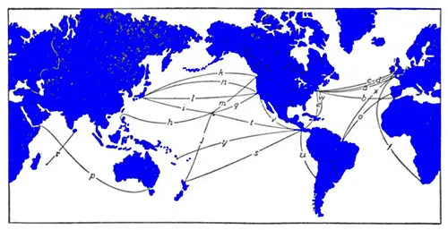 Ocean Route Map (1918)