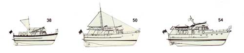 Side Views of the Passagemaker 38, 50 and 54