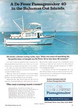 1973 A De Fever Passagemaker 40 in the Bahamas Out Islands