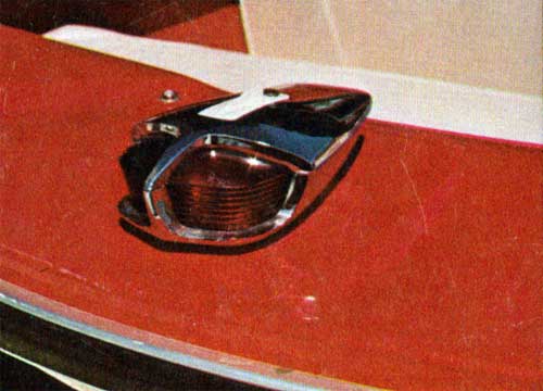 Stylish Running Lights Are Standard Equipment on Duo Marine 1973 Boat Models.