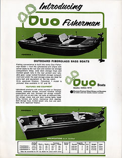 DUO Fisherman Outboard Fiberglass Bass Boat (1971)