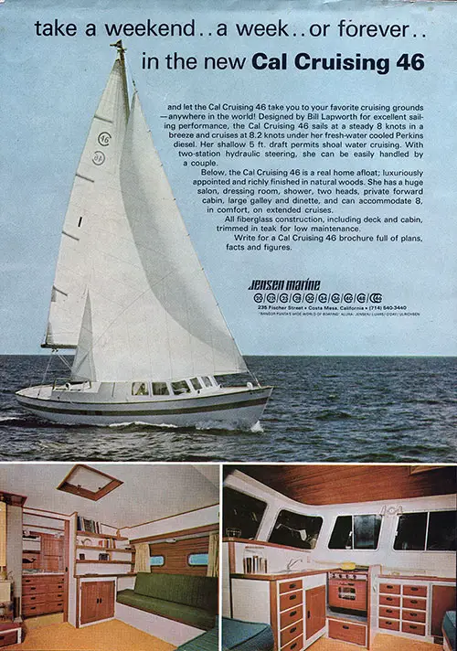 The new Cal Cruising 46 Yacht - 1967 Print Advertisement