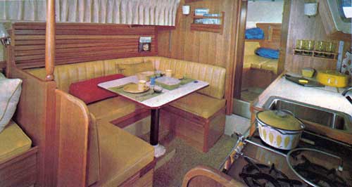 Main Salon showing the galley and dining areas