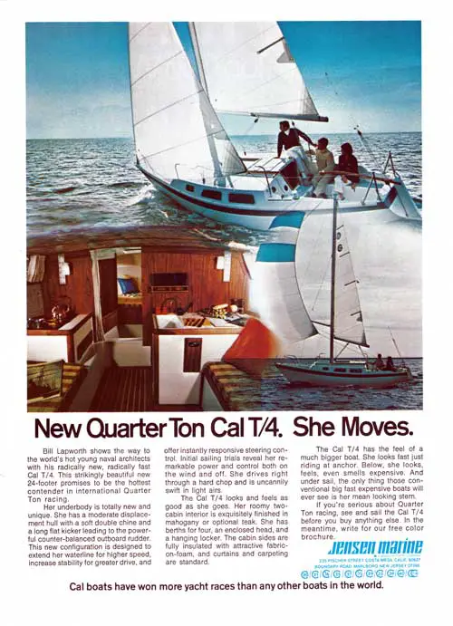New Quarter Ton CAL T/4. She Moves. 1972 Print Advertisement.
