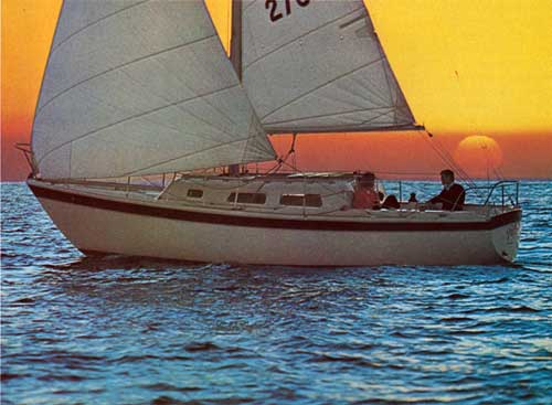 Enjoying the Sunset on a CAL 29 Yacht