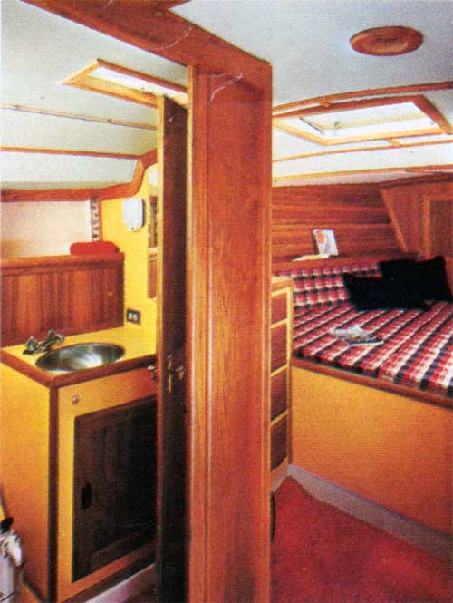 A view of the interior cabin on the CAL 35 Yacht