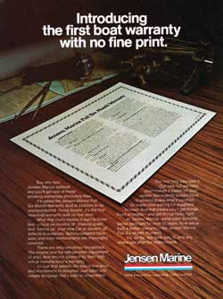 1978 Jensen Marine Full Six Month Warranty