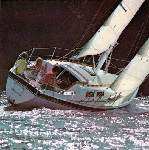 The New CAL 31 Yacht in an offshore shipping lane - 1978