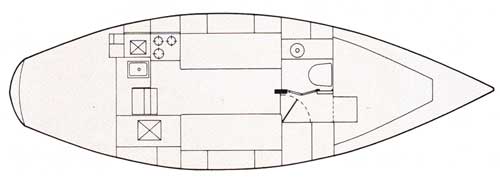 Schematic (Top View) of the New CAL 31 Yacht