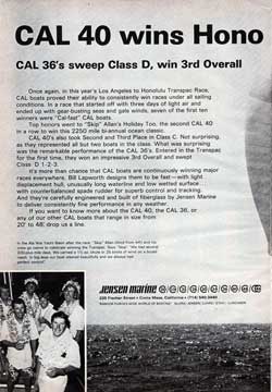 1967 CAL 40 wins Los Angeles to Honolulu Transpac Race