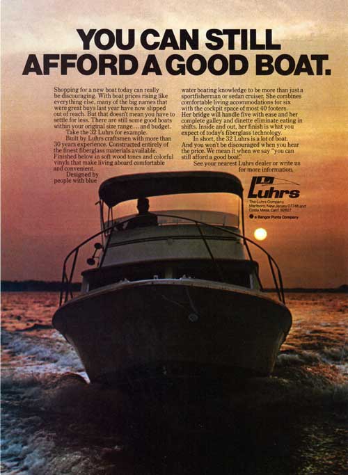 Luhrs - You Can Still Afford A Good Boat - 1975 Print Advertisement