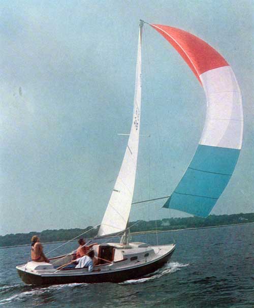 View of the 1967 O'Day Tempest Sailboat at Full Sail.
