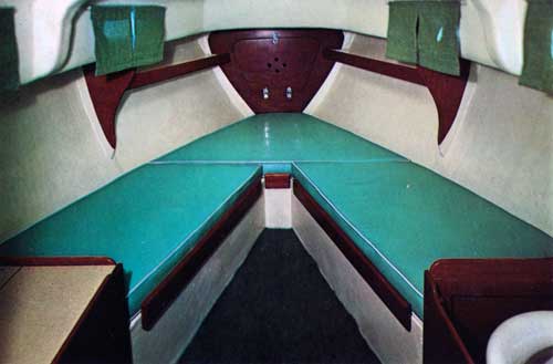 View of the Forward Compartment on the 1967 O'Day Tempest Sailboat.