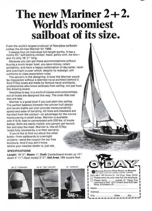 The New Mariner 2+2 - The World's Roomiest Sailboat of its Size