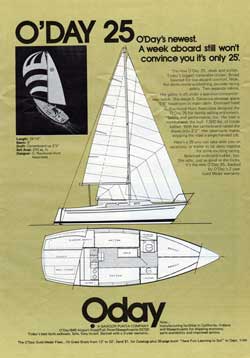 1979 25 foot o'day sailboat