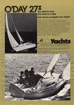 O'Day 27 II - To Race or To Cruise - 1975 Print Advertisement.