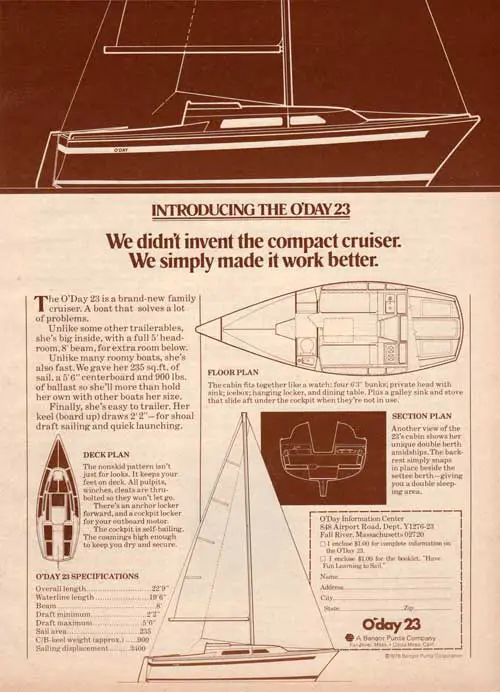 Introducing the O'Day 23 Compact Cruiser - 1976 Print Advertisement