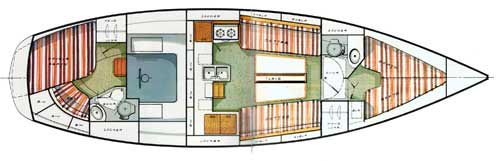 Schematic of the O'Day 37 Yacht - 1977. Click For Larger Image.