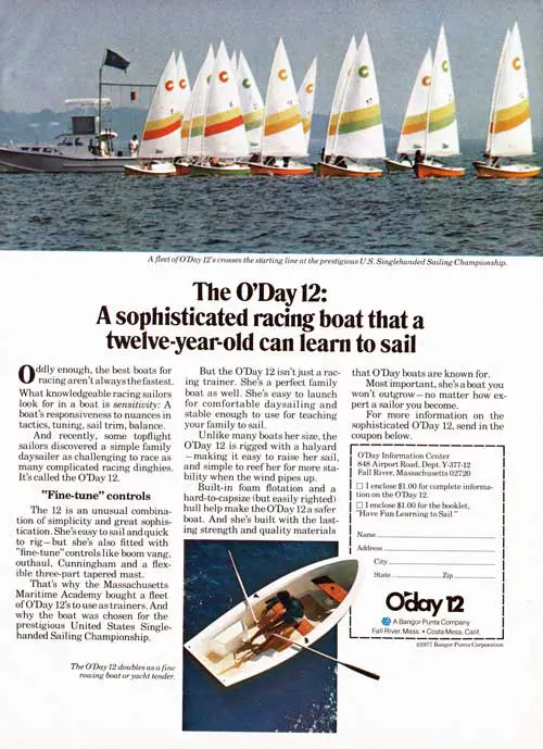 The O'Day 12 Sailboat: A Sophisticated Racing Boat (1977) 