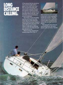 Long Distance Calling. The O'Day 37 Yacht - 1979 Print Advertisement.