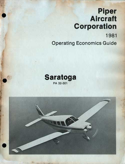 1981 Saratoga Operating Economics Guide - Piper Aircraft Corporation