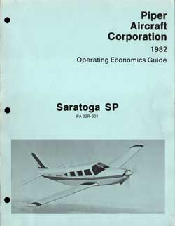 1982 Operating Economics Guide for the Saratoga SP