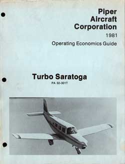 1981 Piper Turbo Saratoga Operating Economics Guide