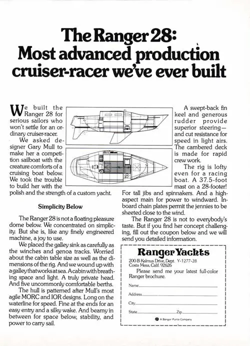 Ranger 28 1977 Print Advertisement