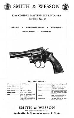 Smith & Wesson K-38 Combat Masterpiece Revolver Model No. 15 (1974)