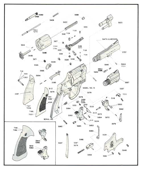 Schematic Diagram for Smith & Wesson K-38 Combat Masterpiece Revolver Model No. 15 (11/1974)