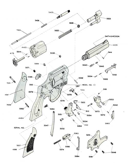 Smith & Wesson .357 Military & Police Revolver Schematic