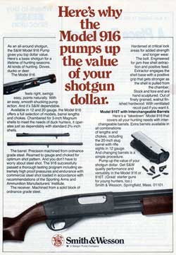 Smith & Wesson Model 916 Shotgun - Pumps Up The Value (1978)