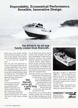1982 The SF261V. An All New Family Cruiser from Starcraft.