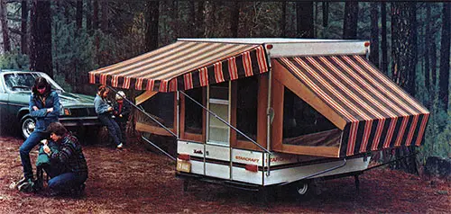 A Family Camping out in a Starcraft Camper.