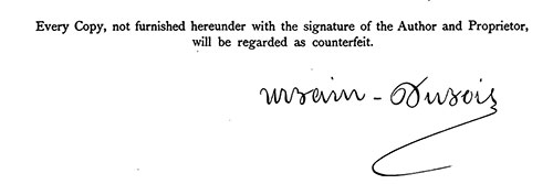 Signature of Urbain Dubois, Author of Artistic Cookery 1870