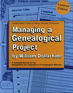 Back Cover - Managing a Genealogical Project: A Complete Manual for the Management and Organization of Genealogical Materials
