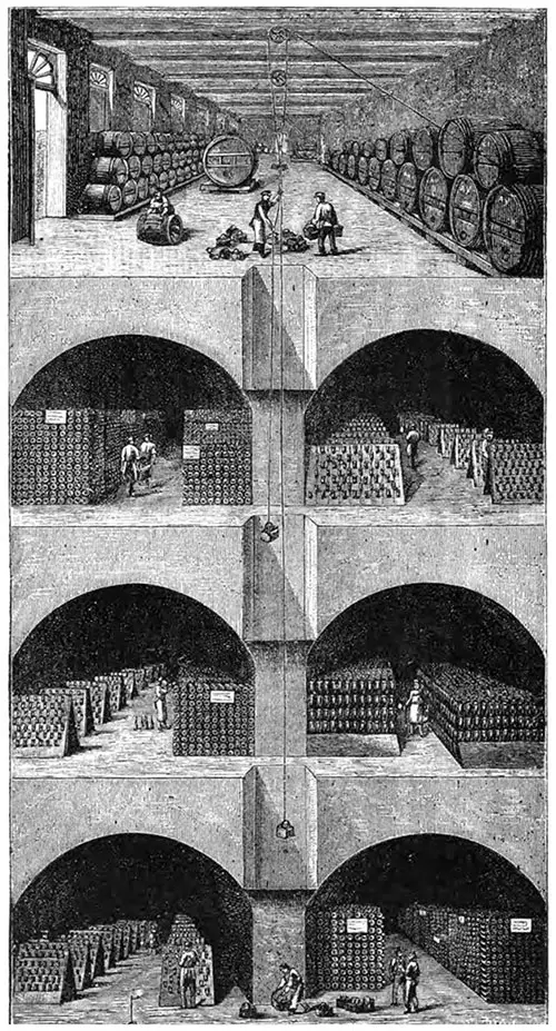 Sectional View of a Portion of the Caves in the Rue St. Hilaire.