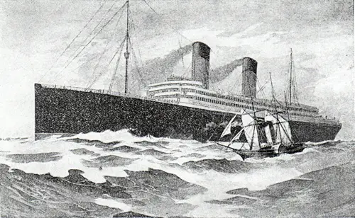 Sister Ships RMS Caronia and RMS Carmania, 1907. Haandbog For Americareisende Med Cunard Line, 1907.