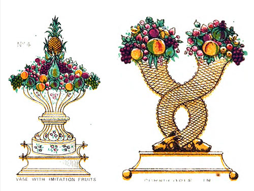 P. 279 (TREAFC) - Vase with Imitation Fruits; Caramel Sugar Vase