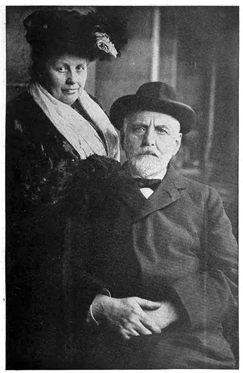 Mr. and Mrs. William T. Stead. The Great Educator and Editor, Mr. Stead, Mourned by the Whole World, Went Down with the Titanic