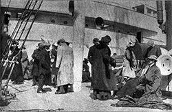 Group of Titanic Survivors on the Deck of the RMS Carpathia