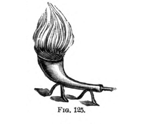 Fig 125 - Singeing Apparatus shaped like a horn.
