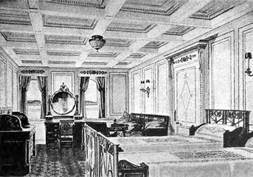 Bedroom of Parlor Suite on the RMS Titanic