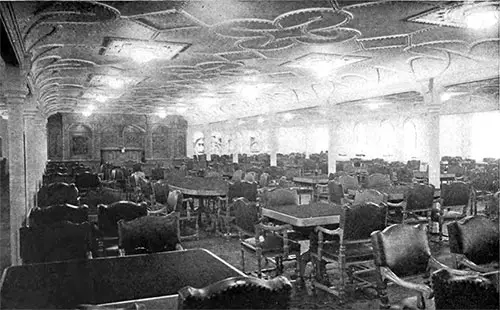 View of the Vast First Class Dining Room on the RMS Titanic