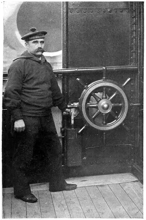 Sailor Closing All Watertight Doors from the Bridge of an Ocean Liner