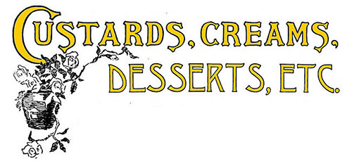 Custards, Creams, Desserts, Etc.