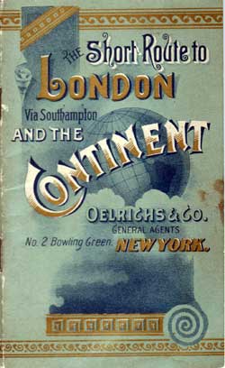 1889 The Short Route to London via Southampton and the Continent